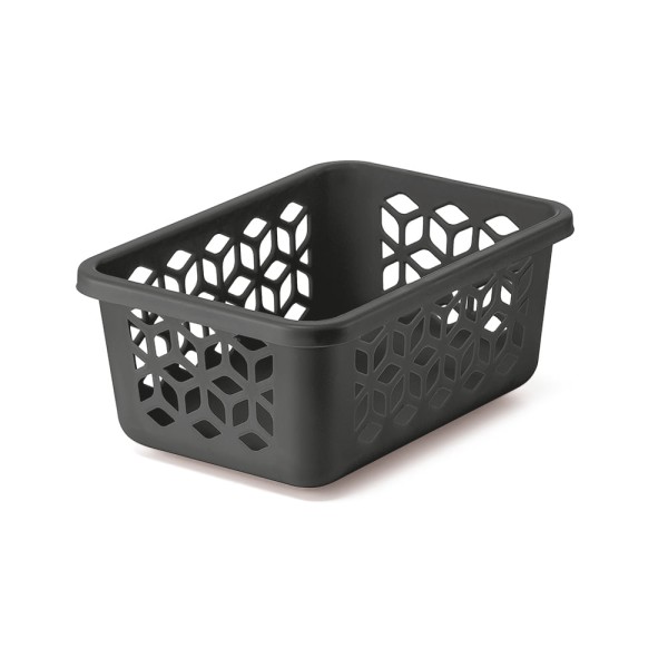 Encontraproduto.com.br - Cesto Organizador UZ Pequeno Plástico Preto 1,5L