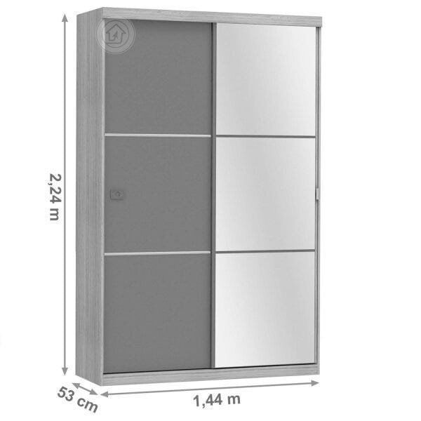 Encontraproduto.com.br - Roupeiro 2 Portas de Correr 2 Gavetas e Espelho S742 Kappesberg - Branco