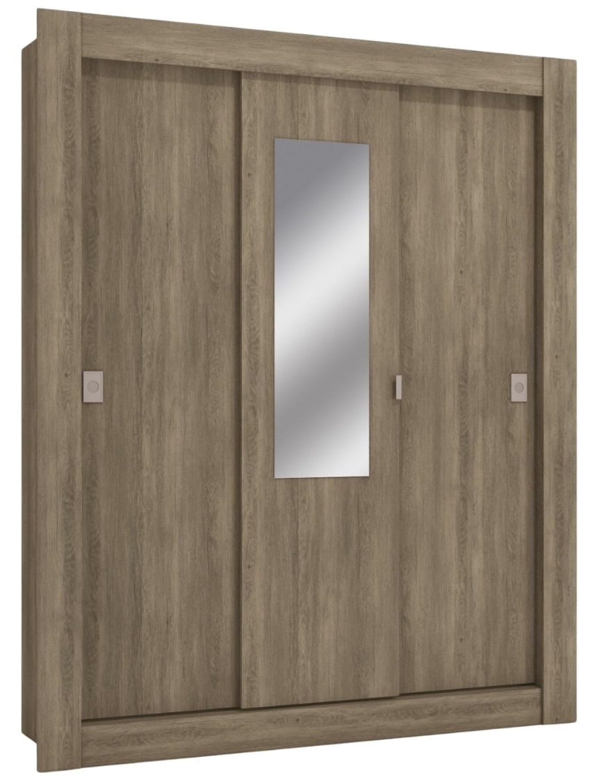 Guarda-Roupa / Roupeiro 3 Portas 2 Gavetas Kappesberg Nogal 170x205x55cm