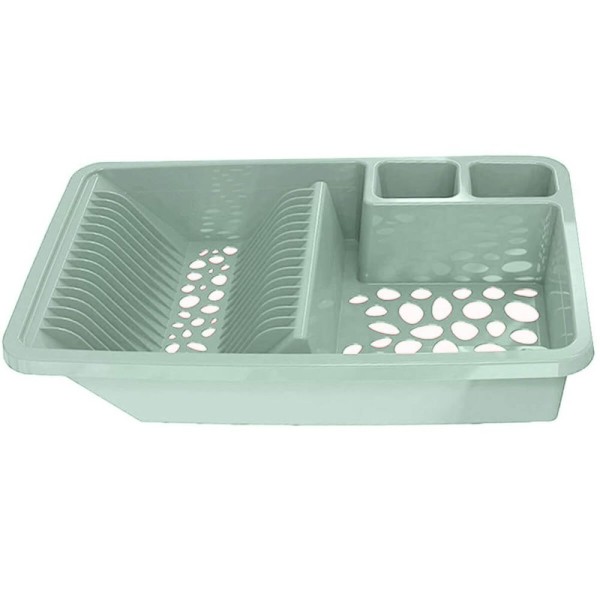 Encontraproduto.com.br - Escorredor Louças Pratos Talheres Plástico Vazado Verde Menta
