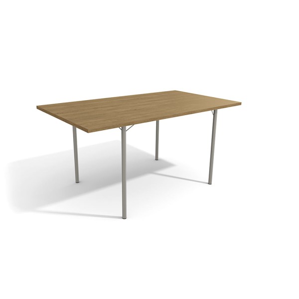 Encontraproduto.com.br - Mesa Sena Kappesberg Níquel com Tampo Freijó 136cm
