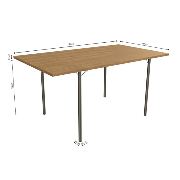 Encontraproduto.com.br - Mesa Bronze/Freijó CMC637 Kappesberg