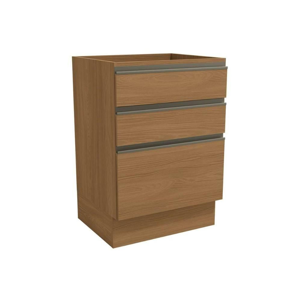 Encontraproduto.com.br - Módulo Cozinha Kappesberg Maxxi Balcão G743 C- 3 Gavetas S- Tampo 60cm Canela-kappesberg