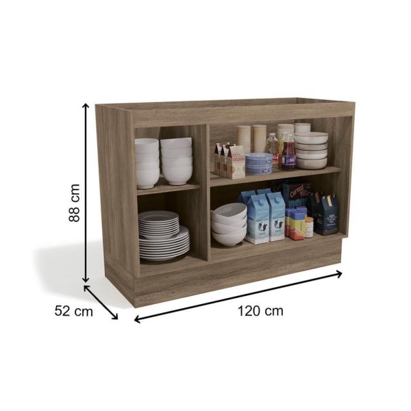 Encontraproduto.com.br - Gabinete de Cozinha Modulado Balcão Maxxi G745 c/ 2 Portas s/Tampo 120cm Canela - Kappesberg