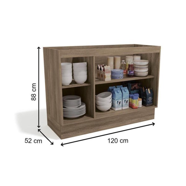 Encontraproduto.com.br - Gabinete de Cozinha Modulado Balcão Maxxi G745 c/ 2 Portas s/Tampo 120cm Canela - Kappesberg