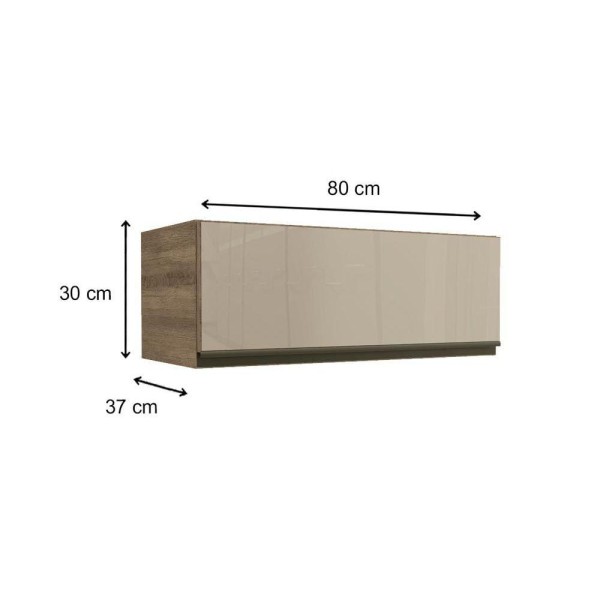 Encontraproduto.com.br - Armário de Cozinha Modulado Maxxi G770 c/ 1 Porta Basculante c/ Vidro 80cm Canela - Kappesberg