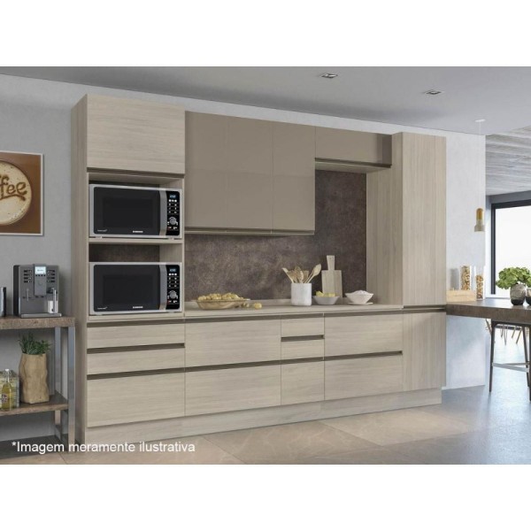 Encontraproduto.com.br - Armário de Cozinha Modulado Maxxi G770 c/ 1 Porta Basculante c/ Vidro 80cm Canela - Kappesberg