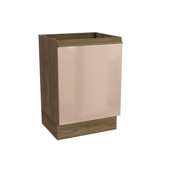 Balcão de Cozinha Modulado Curve N623 1 Porta s/Tampo 60 cm Nogueira/Macadamia - Kappesberg