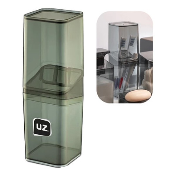 Porta Escova Slim C/ Tampa 22cm em Plástico UZ