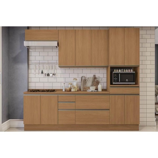 Encontraproduto.com.br - Cozinha Completa Maxxi 7 Peças (2 Armários + 2 Balcões + 2 Complementos + 1 Paneleiro) C7p44 Canela - Kappesberg