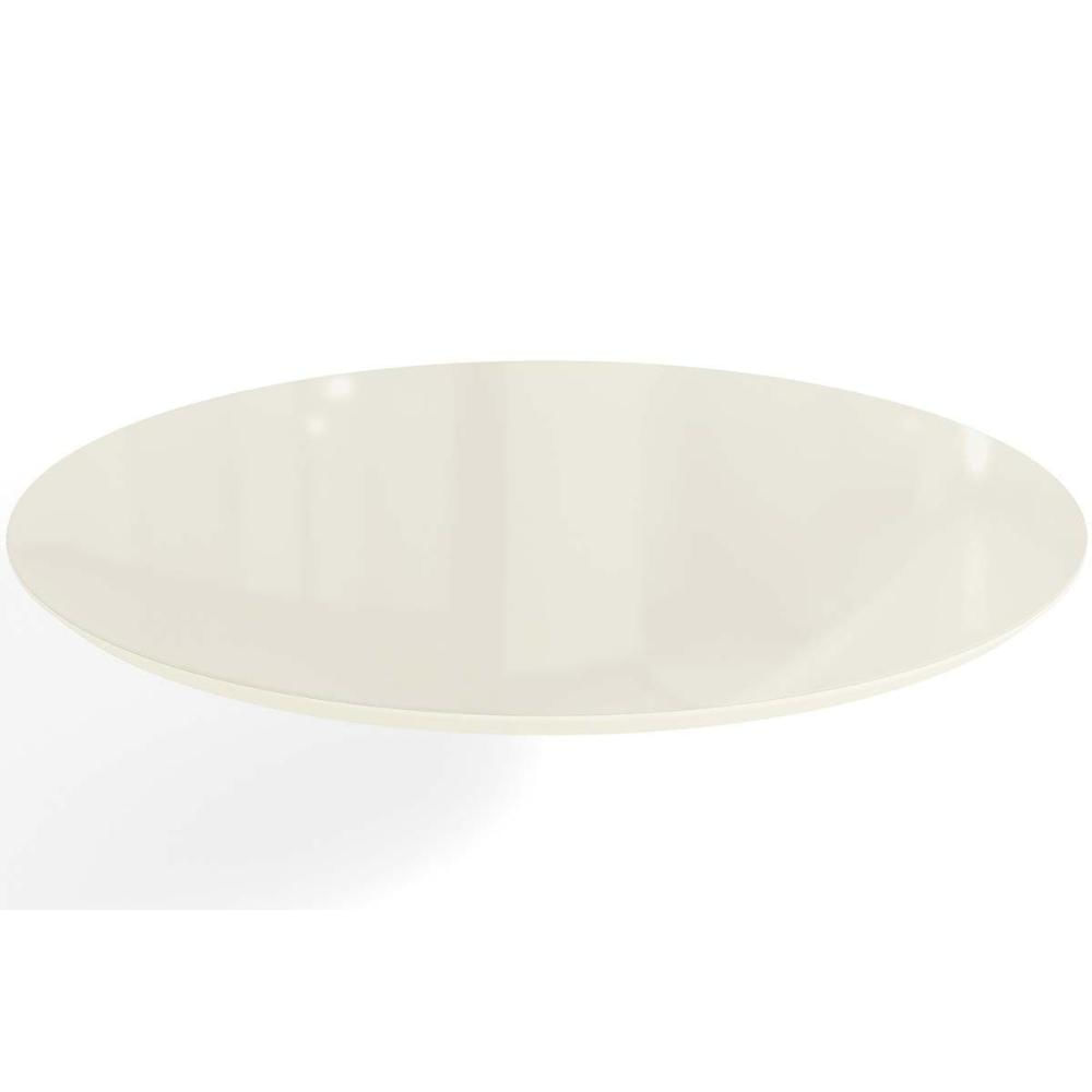 Tampo Mesa Sala de Jantar Madeirado c/Vidro TA43 Redondo 105cm Off White - Kappesberg