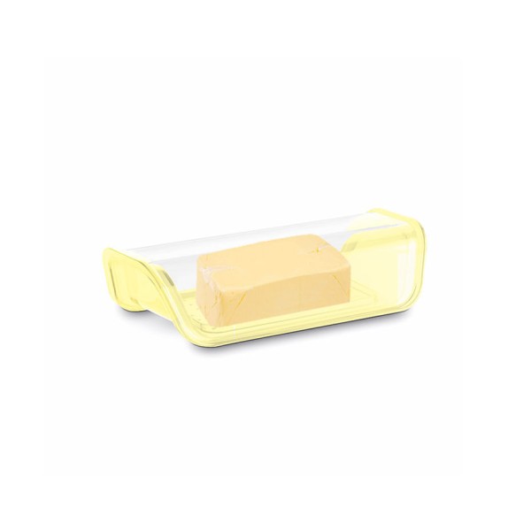 Encontraproduto.com.br - Manteigueira e Tampa Porta Mantimentos Manteiga Amarelo 1un