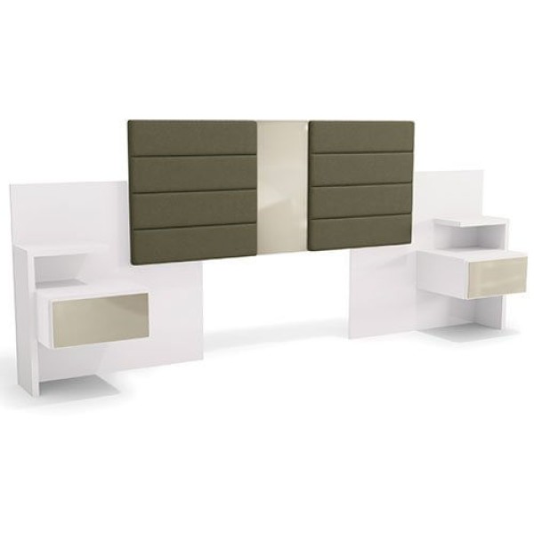 Encontraproduto.com.br - Cabeceira Casal/Queen 2 Mesas de Apoio G290 Branco