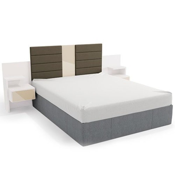 Encontraproduto.com.br - Cabeceira Casal/Queen 2 Mesas de Apoio G290 Branco