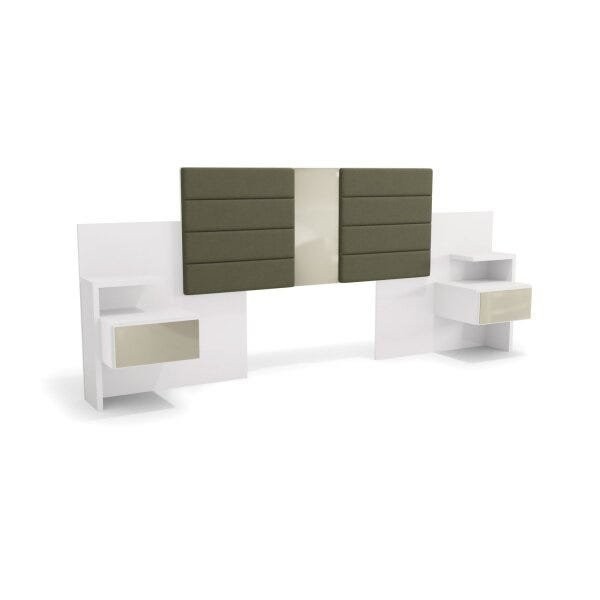 Encontraproduto.com.br - Cabeceira Casal/Queen 2 Mesas de Apoio G290 Branco