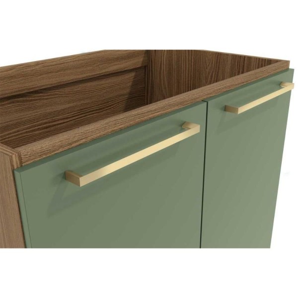 Encontraproduto.com.br - Módulo Cozinha Kappesberg Botanic Balcão Botanic M623 2 Portas C-tampo 80cm Nogueira-oliva-preto Brilho - Kappesberg