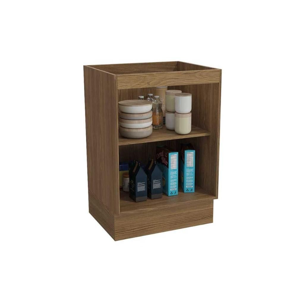 Encontraproduto.com.br - Módulo Cozinha Kappesberg Botanic Balcão Botanic M629 1 Porta C-tampo 60cm Nogueira-oliva-preto - Kappesberg