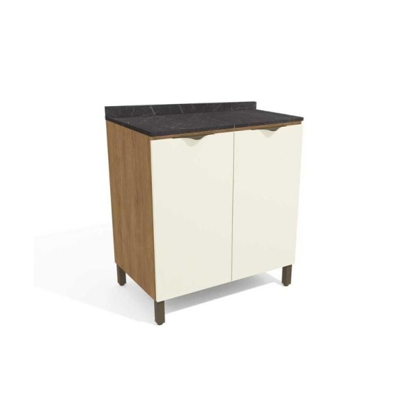 Encontraproduto.com.br - Módulo Cozinha Kappesberg Lótus Balcão J724 2 Portas C-tampo 80cm Freijo-off White-cinzel-kappesberg