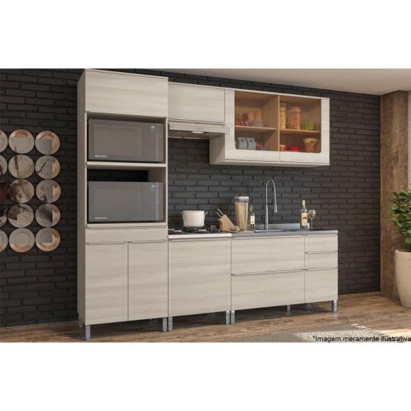 Encontraproduto.com.br - Módulo Cozinha Kappesberg Maxxi Tampo P- Balcão Cooktop S417 80cm Cinzel-kappesberg