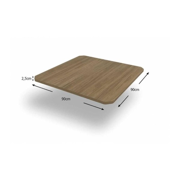 Encontraproduto.com.br - Mesa Jantar Sena C/ Tampo 90cm Cromada/nogueira-kappesberg