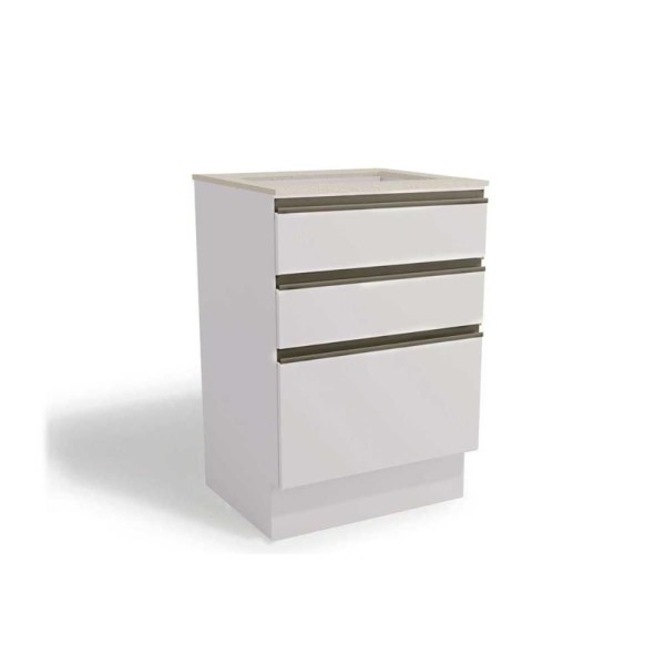 Encontraproduto.com.br - Balcão de Cozinha Maxxi G743 p/ Cooktop 60cm Branco/Preto Brilho - Kappesberg