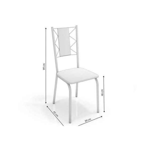 Encontraproduto.com.br - Mesa Cozinha Loire 150+6 Cadeiras Lisboa Cromada/branco-kap