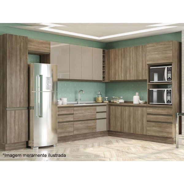 Encontraproduto.com.br - Armário Aéreo Cozinha Modulado  Maxxi G769 c/ 1 Porta Basculante Nogal - Kappesberg