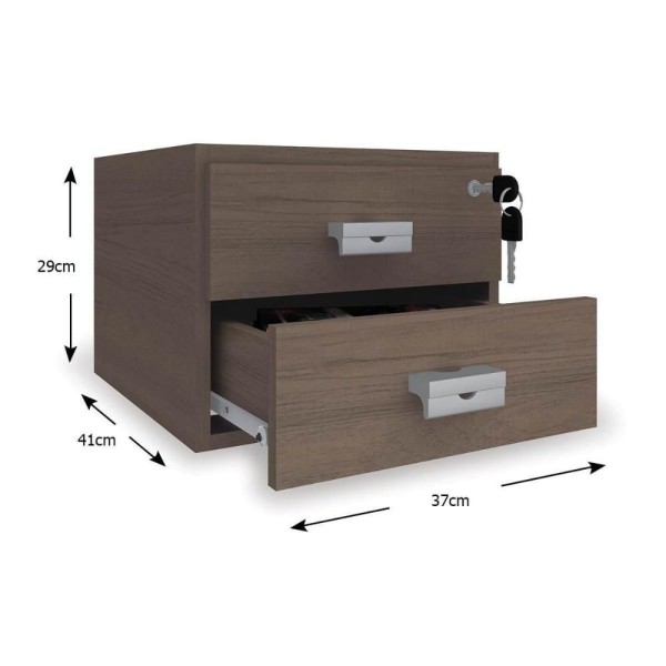 Encontraproduto.com.br - Multiuso Escritório Versátil 2001 2 Gavetas E 1 C- Chave Teca Itália - Kappesberg
