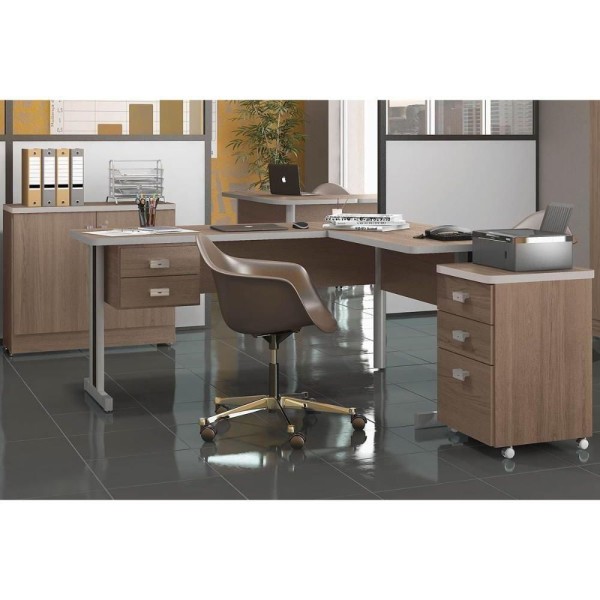 Encontraproduto.com.br - Multiuso Escritório Versátil 2001 2 Gavetas E 1 C- Chave Teca Itália - Kappesberg