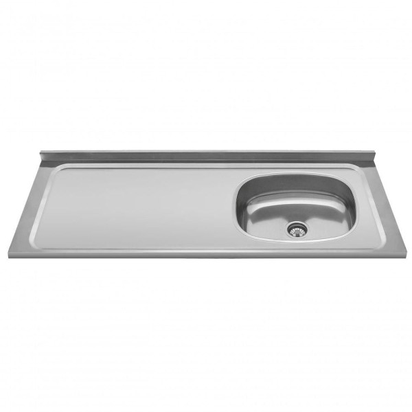 Pia De Cozinha Inox 120cm Cuba Direita. Acompanha Válvula - Ghelplus