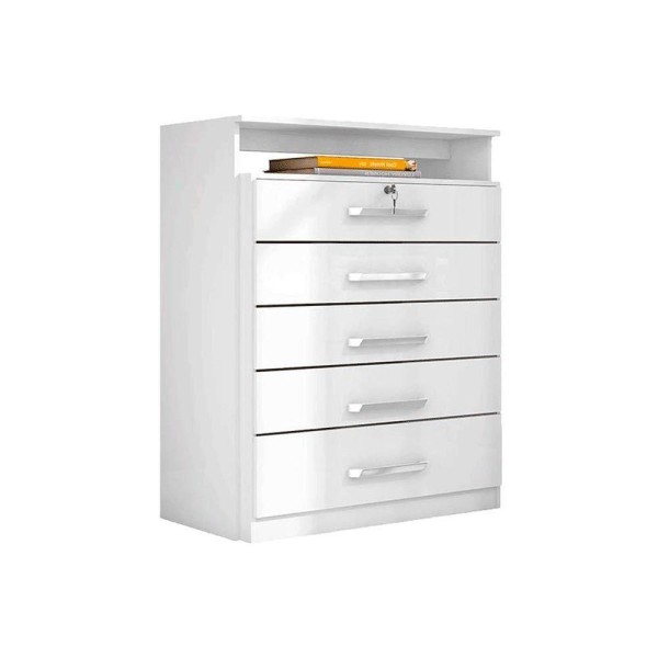Encontraproduto.com.br - Cômoda Demóbile Triunfo com 5 Gavetas e 1 Nicho