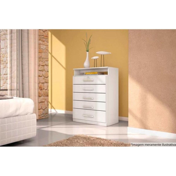 Encontraproduto.com.br - Cômoda Demóbile Triunfo com 5 Gavetas e 1 Nicho