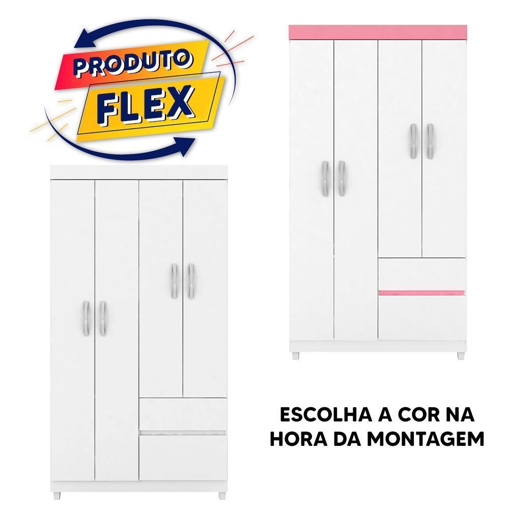 Encontraproduto.com.br - Guarda Roupa Solteiro com Pes 4 Portas 2 Gavetas Lotus Demóbile