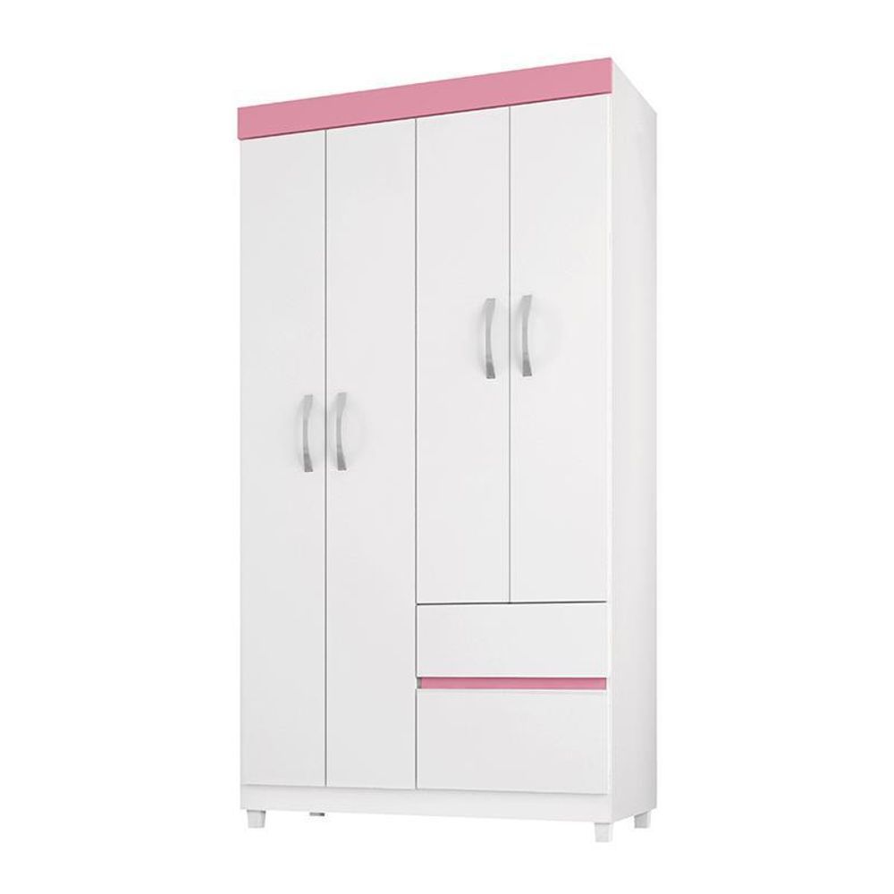 Encontraproduto.com.br - Guarda Roupa Solteiro com Pes 4 Portas 2 Gavetas Lotus Demóbile