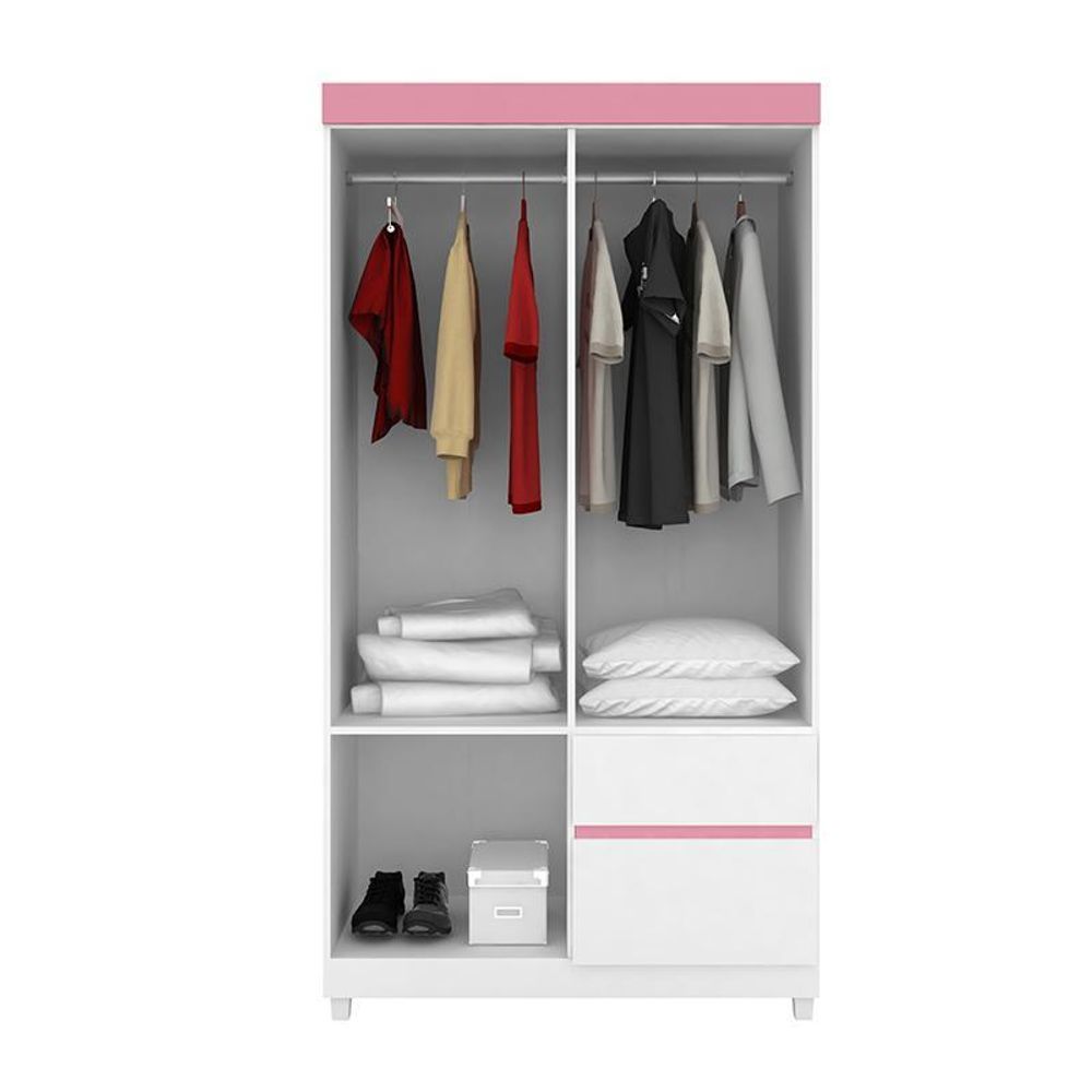 Encontraproduto.com.br - Guarda Roupa Solteiro com Pes 4 Portas 2 Gavetas Lotus Demóbile