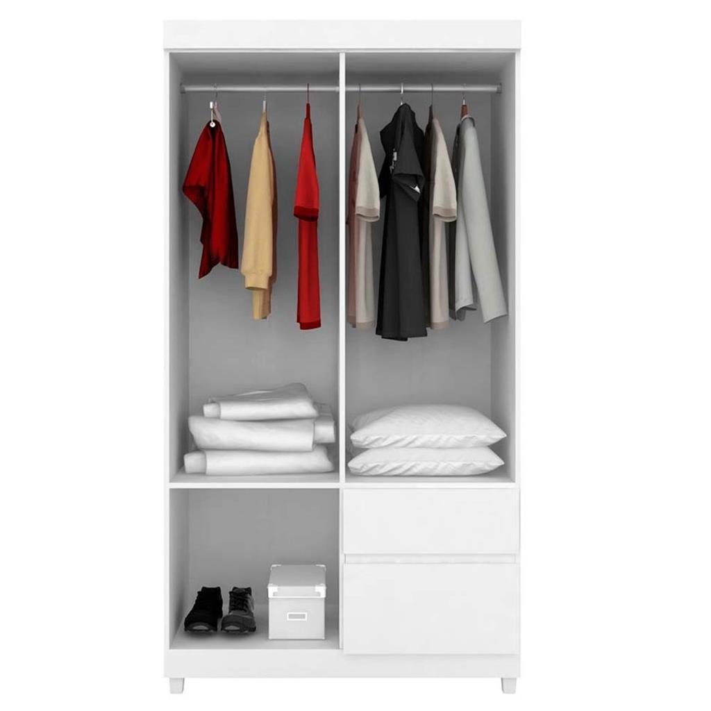 Encontraproduto.com.br - Guarda Roupa Solteiro com Pes 4 Portas 2 Gavetas Lotus Demóbile