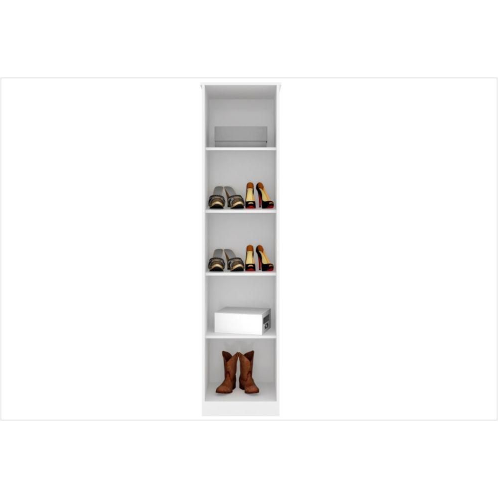 Encontraproduto.com.br - Armário Sapateira Quarto Reflex c/ 1 Porta c/ Espelho Branco - Demóbile