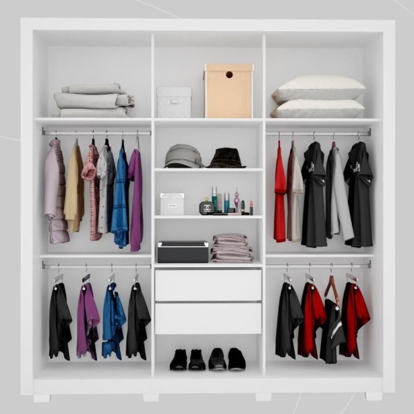 Encontraproduto.com.br - Guarda Roupa Casal Residence Branco Com Pés - Demóbile