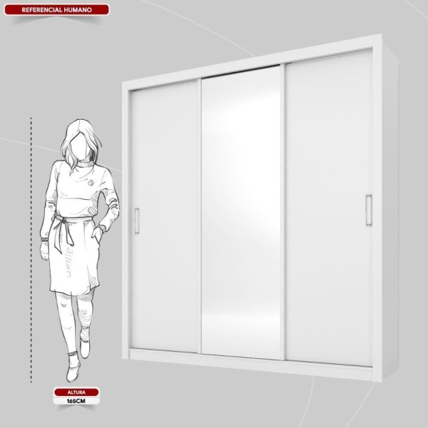 Encontraproduto.com.br - Guarda Roupa Casal Residence Branco Com Pés - Demóbile