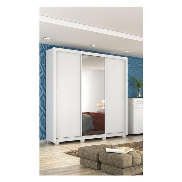 Encontraproduto.com.br - Guarda Roupa Casal Residence Branco Com Pés - Demóbile