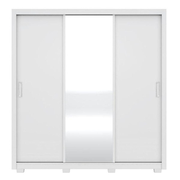 Encontraproduto.com.br - Guarda Roupa Casal Residence Branco Com Pés - Demóbile