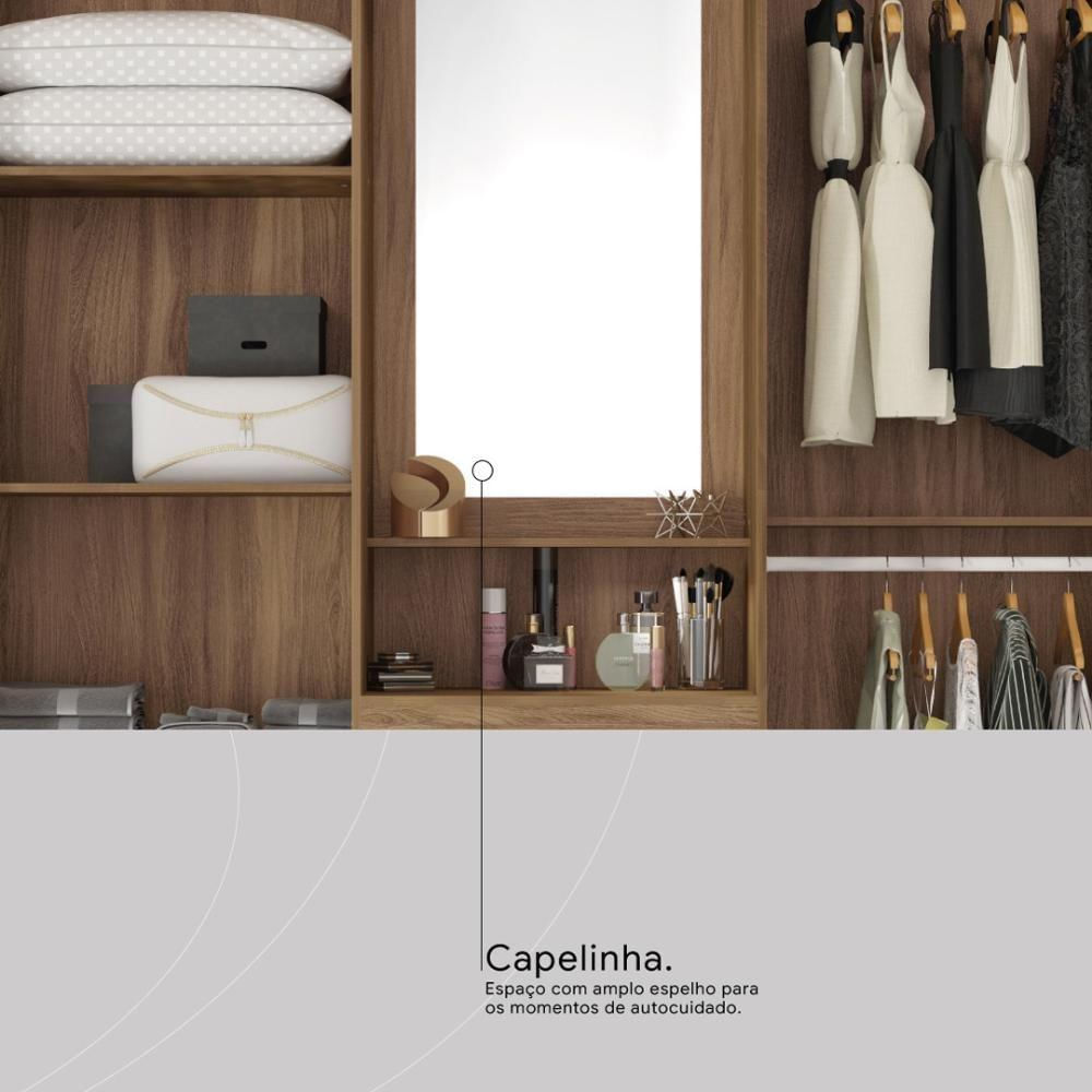 Encontraproduto.com.br - Guarda-Roupa Capelinha com 4 Portas, 3 Gavetas e com Espelho Demobile Persia Amendola Touch