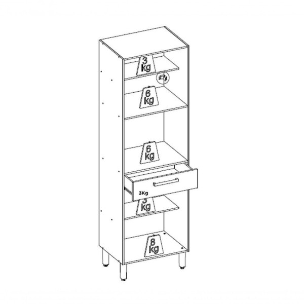 Encontraproduto.com.br - Cozinha Completa Dama 3 Peças (2 Aéreos+ 1 Paneleiro) Cpt104 Avena-grafito - Demóbile