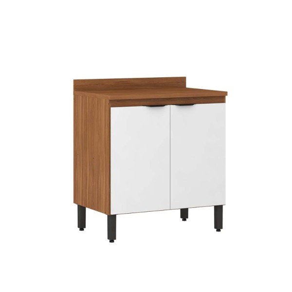 Encontraproduto.com.br - Balcão Firenze 80cm 2 Portas com Tampo 93221 Demóbile - Avena Touch e Grafito