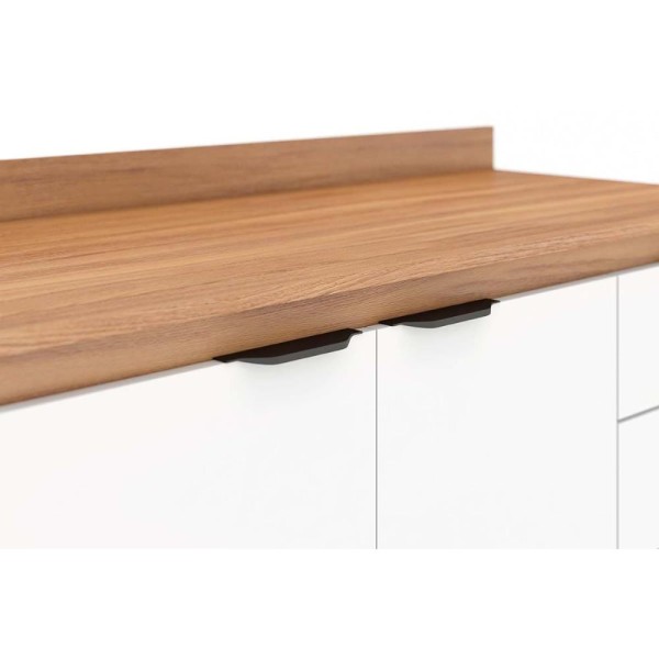 Encontraproduto.com.br - Balcão Firenze 80cm 2 Portas com Tampo 93221 Demóbile - Avena Touch e Grafito
