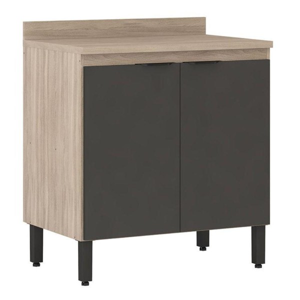 Encontraproduto.com.br - Balcão Firenze 80cm 2 Portas com Tampo 93221 Demóbile - Avena Touch e Grafito