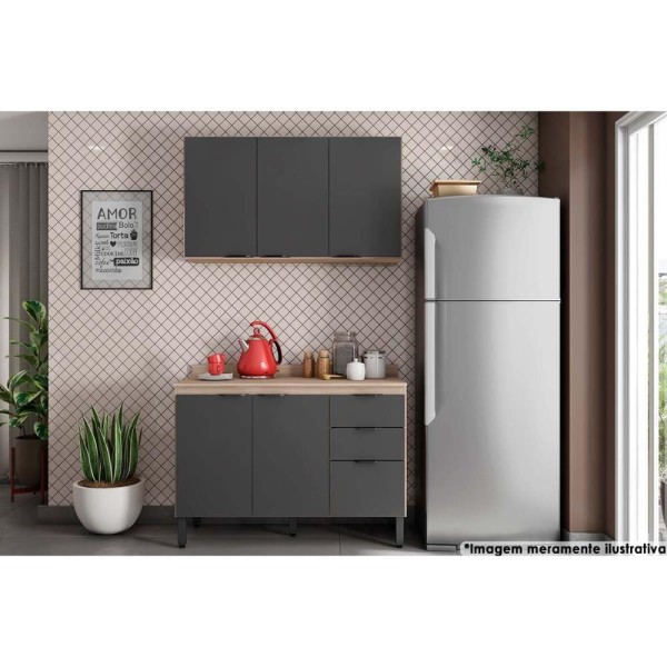 Encontraproduto.com.br - Cozinha Compacta com Tampo FI0010 Firenza Demobile