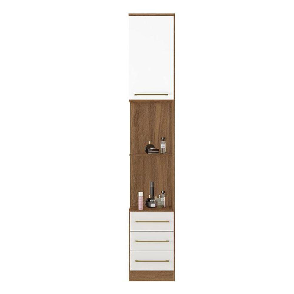 Encontraproduto.com.br - Mesa de Cabeceira 1 Porta 3 Gavetas Irlanda Demartez
