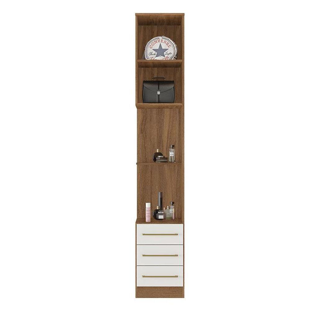 Encontraproduto.com.br - Mesa de Cabeceira 1 Porta 3 Gavetas Irlanda Demartez