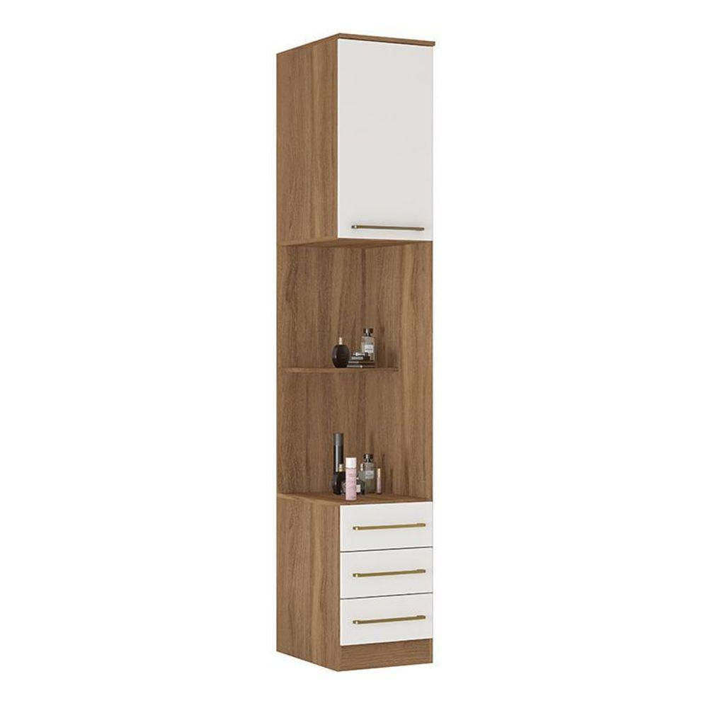 Encontraproduto.com.br - Mesa de Cabeceira 1 Porta 3 Gavetas Irlanda Demartez